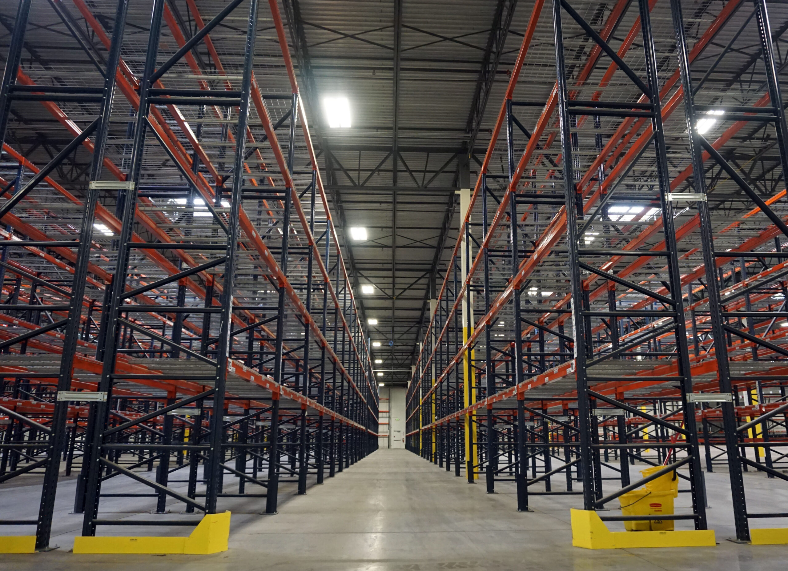 inside a warehouse with stalls